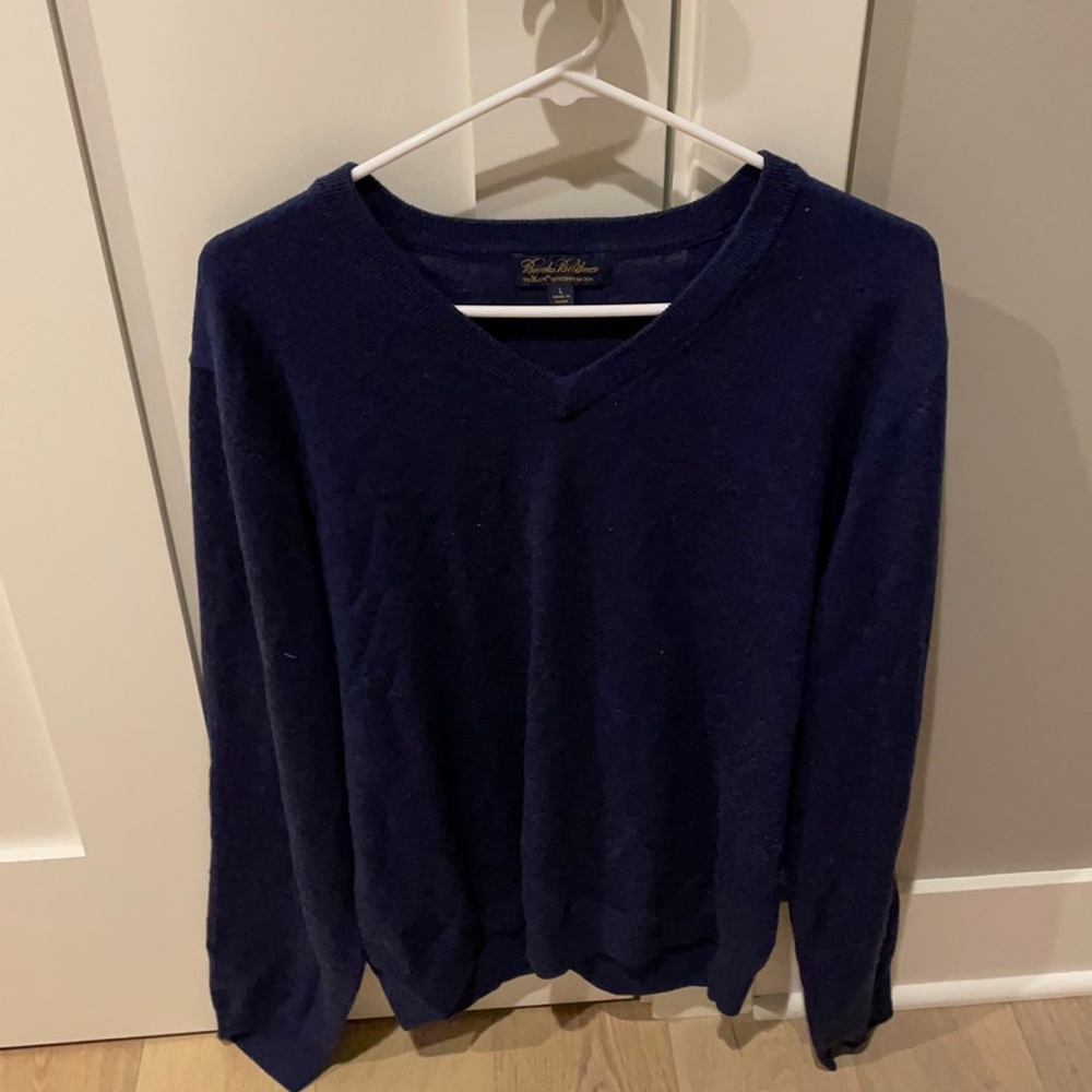 Navy Brooks brothers v neck sweater